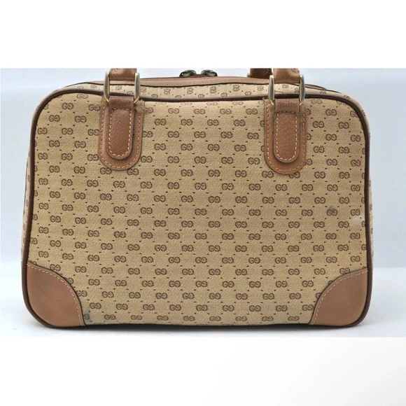 Gucci Tan and Brown Satchel Boston Bag EUC - Picture 3 of 10